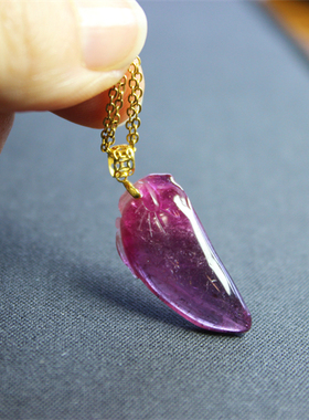 FF9碧玺18K金吊坠三色紫红紫色粉红稀有色彩宝精致耐看宝石饰品