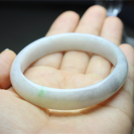 F57翡翠手镯贵妃镯52镯子玉镯证书冰糯超值天然硬玉干净小圈口