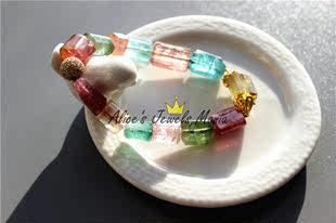 EE20碧玺巴西老矿手串稀有玻璃体糖块大气 豪 天然爱丽丝珠宝店