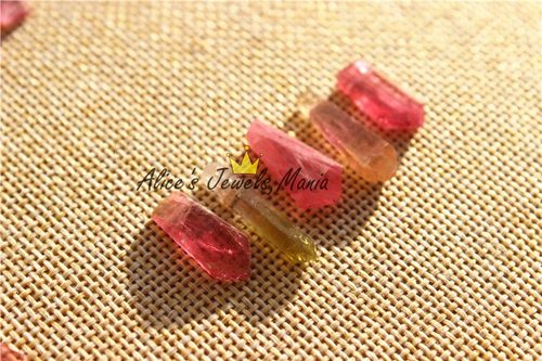 JJ9特惠碧玺5颗5枚一组巴西全净粉红鲜艳高品质有孔吊坠DIY现货