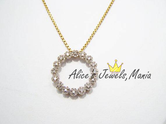 G53钻石1.35克拉吊坠毛衣链满天星满钻14K黄金长项链10K铂金现货