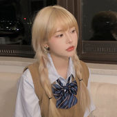 rose同款 假发女JK中长发网红浅金色lolita洛丽塔全头套逼真发套