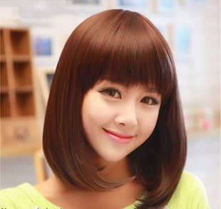 假发女短发齐刘海蓬松bobo头帅气梨花头微卷波波头假发套短直发