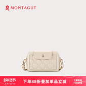 梦特娇女包秋季 心形菱格相机包羊皮小香风链条休闲小方包斜挎包