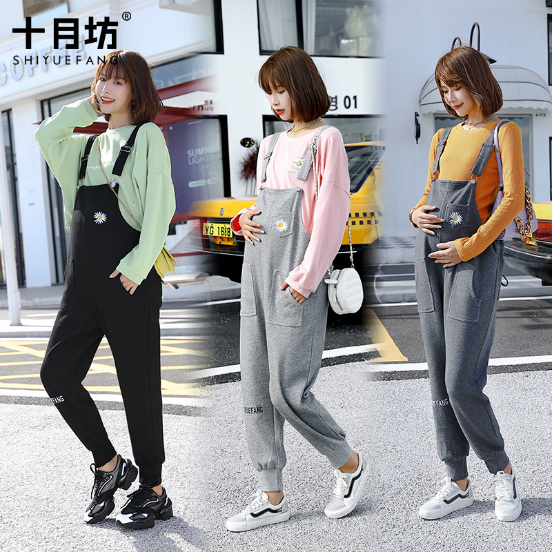 孕妇装春秋季宽松时尚休闲秋冬长裤外穿潮妈秋装孕妇背带裤子秋款