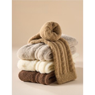 珊瑚绒袜子女秋冬美拉德毛绒棉袜保暖加绒加厚居家澳绒睡眠地板袜