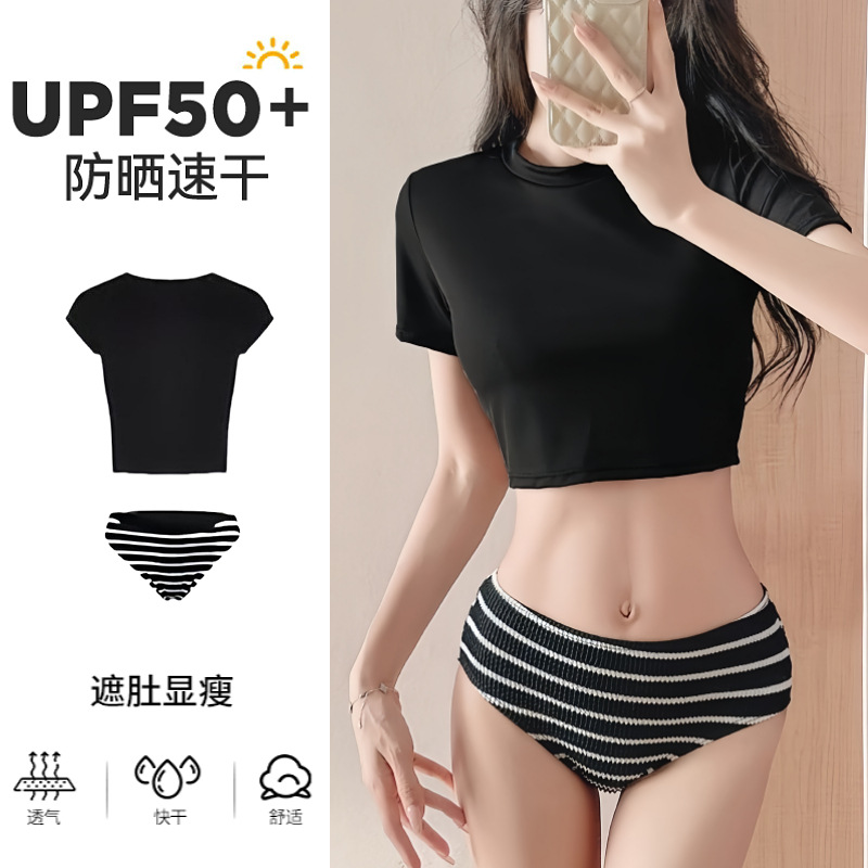 分体泳衣女2025新款比基尼小胸高级性感绝美纯欲海边度假三件套装