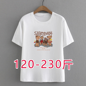 T恤2025夏装 新款 特大码 胖mm正肩宽松短袖 女装 230斤遮肚子洋气上衣