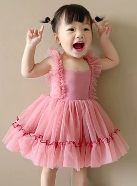 周岁女宝宝礼服高端儿童公主裙tutu裙女童夏季连衣裙蓬蓬纱裙洋气