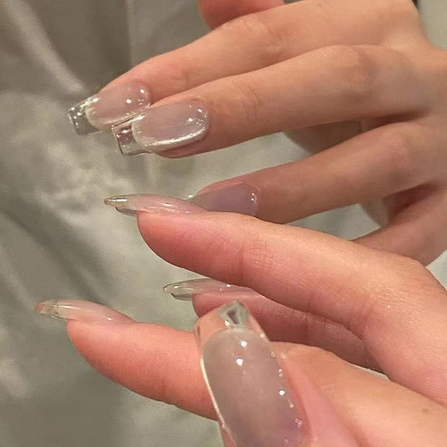 半手工穿戴甲猫眼高级法式秋冬简约美甲可拆卸新款美甲