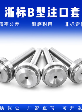 白色塑料模具浇口套：浙标B型：进料口标准孔+大孔均有注口套唧嘴