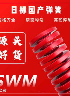红色日标65mn模具弹簧 压簧高强度 扁线压缩 矩形弹簧 中等负荷TM
