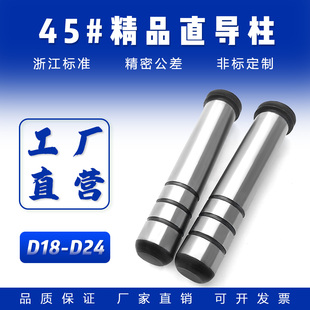 45#直导柱(D18-D24):中碳钢塑料模具性价比直身有肩高频热处理