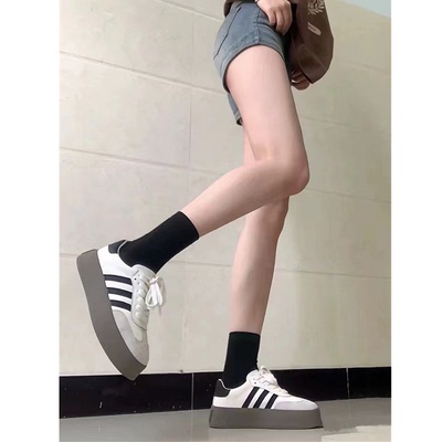 真皮版~德训鞋女厚底休闲板鞋女