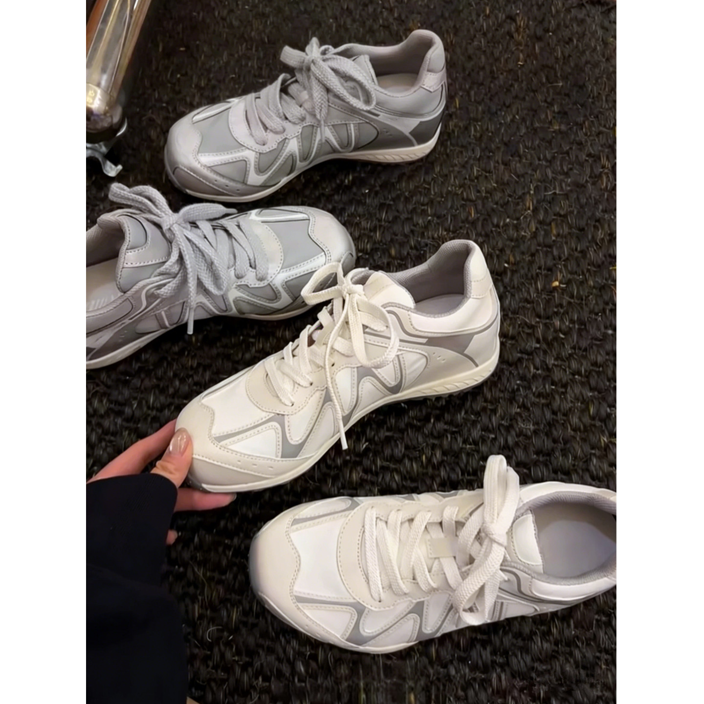 山系小弯月内增高休闲运动户外登山德训鞋女透气阿甘鞋旅游徒步鞋