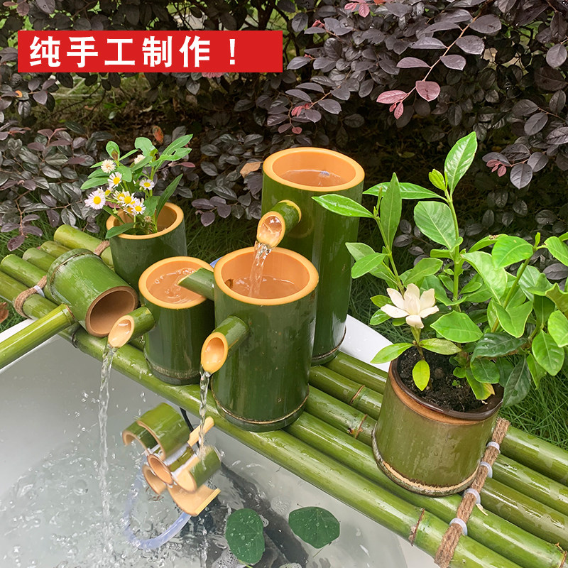 造景摆件陶瓷养鱼缸加湿流水器
