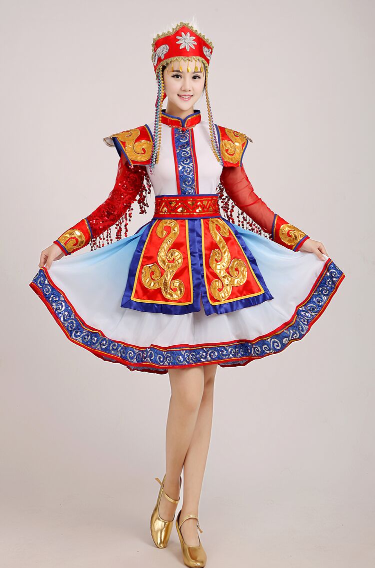 2021新款高档民族 亮片蒙古族服饰蒙古服装演出服舞蹈女舞台服饰