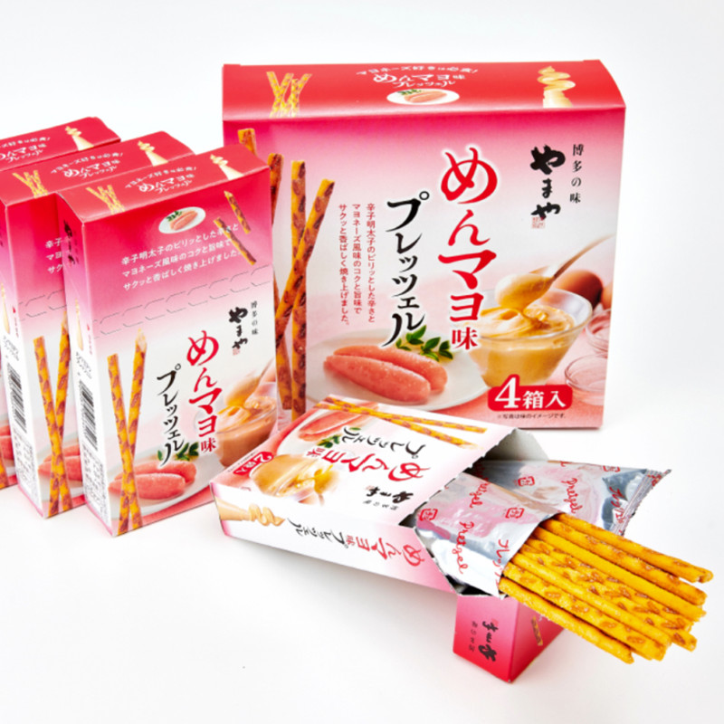 推荐~日本进口博多の味めんマヨ味明太子pocky饼干棒零食