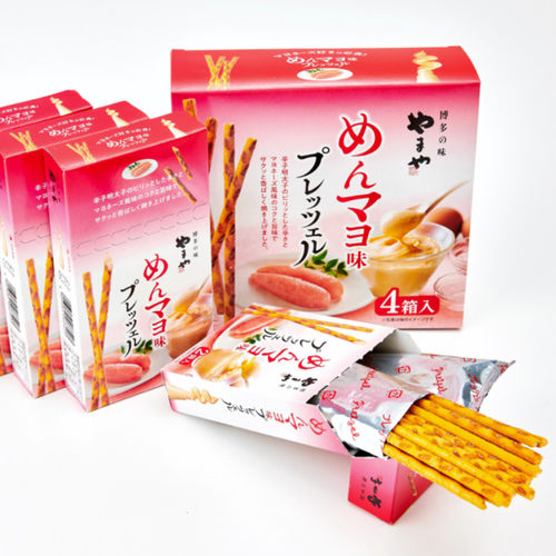 推荐~日本进口博多の味めんマヨ味明太子pocky饼干棒零食