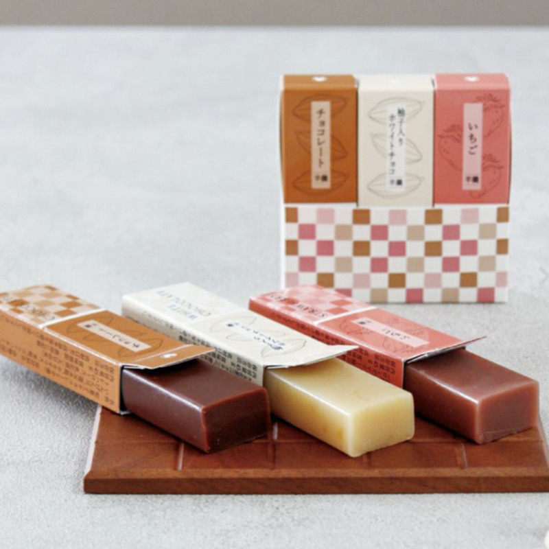 推荐日本进口三种羊羹组合巧克力&柚子白巧&草莓味3個入