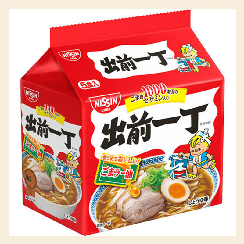 店主推荐 日本进口食品 出前一丁 经典麻油味方便面 5包装 组合装