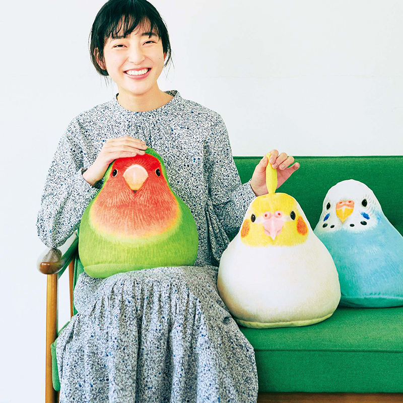 小鸟部芬理希梦鹦鹉文鸟抱枕暖宝