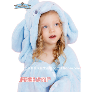 兒童浴袍浴巾干發巾帶帽斗篷寶寶毯吸水速干浴服 迪士尼Zoobies