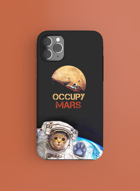 喵咪也移民火星手机壳se17plus苹果12XSMAX13XR14适用iphone11PRO15Ultra华为安卓可定制