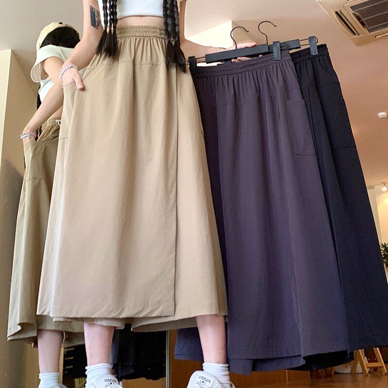 包邮 山本皱 工装裙裤女夏季裤裙小个子裤子