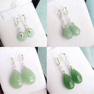 新款小瑕疵玉耳坠不影响美观清仓处理纯银防过敏气质招财玉耳环
