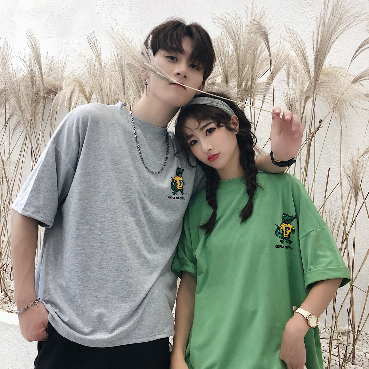 Summer short sleeve t-shirt men's and women's top loose couple student T-shirt