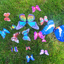 塑料立体仿真蝴蝶玩具风车楼盘景区园艺插地装 饰儿童手持彩色蝴蝶