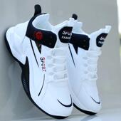 潮流百搭跑步鞋 秋冬新款 防滑球鞋 耐磨运动鞋 男鞋 皮面防水高帮潮鞋