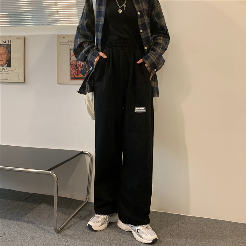 Women's loose 2021 new spring and summer high waist SLIM STRAIGHT wide leg casual pants