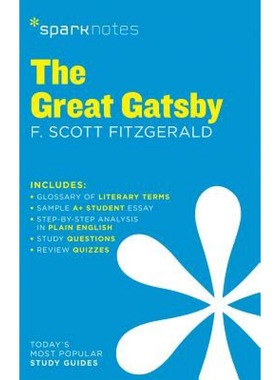 现货英文原版 Sparknotes 文学指南 了不起的盖茨比 菲茨杰拉德 英文原版 The Great Gatsby Sparknotes F Scott Fitzgerald 经典
