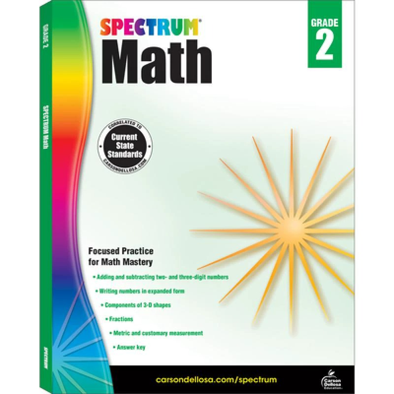 现货  英文原版   Spectrum Math Workbook, Grade 2  Spectrum 数学练习册,2年级