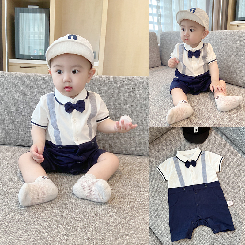 夏季可爱领结绅士周岁小礼服