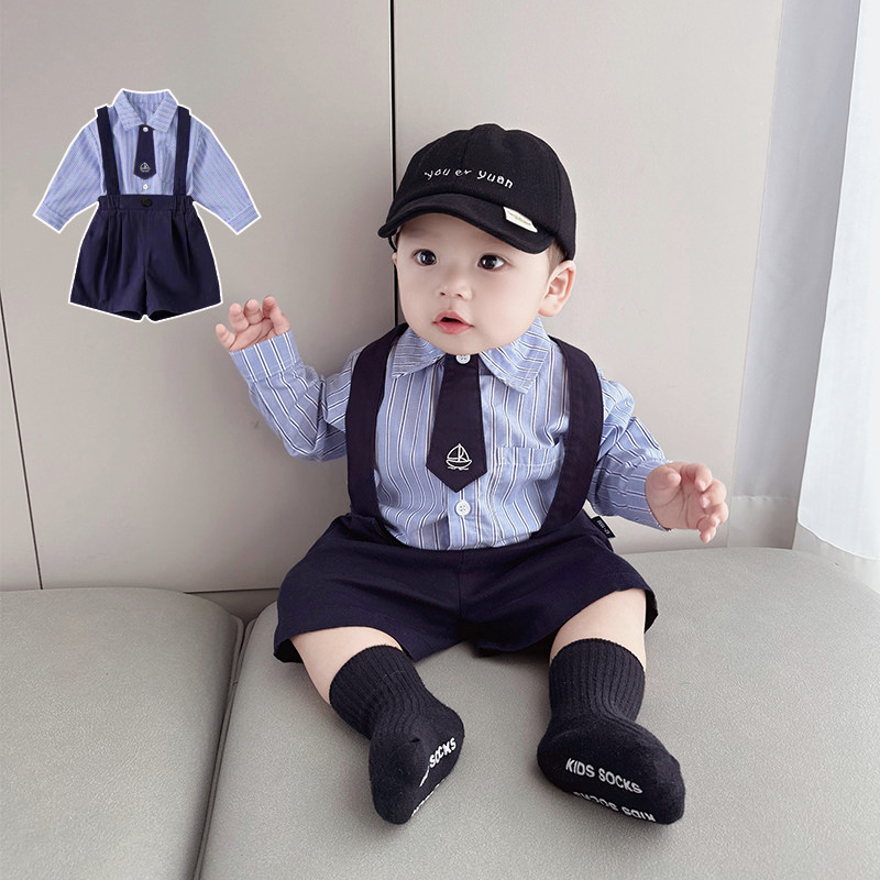 婴儿春秋款绅士周岁礼服图片