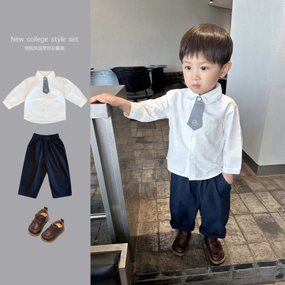 刺绣2024新款长袖领带学院风