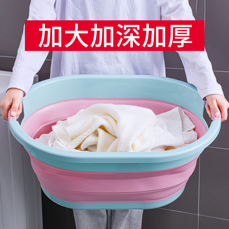 家用塑料盆便携式儿童硅胶折叠浴盆宠物洗澡折叠洗衣盆厨房洗菜盆
