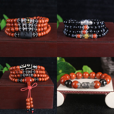 红竹石影子石108颗手链