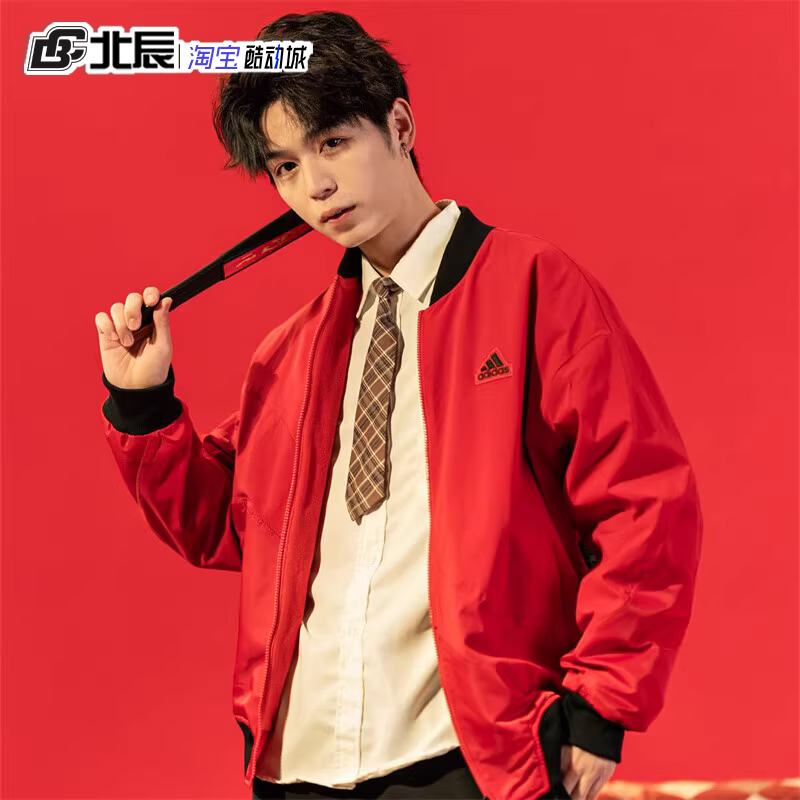 阿迪达斯男子休闲运动梭织棒球服