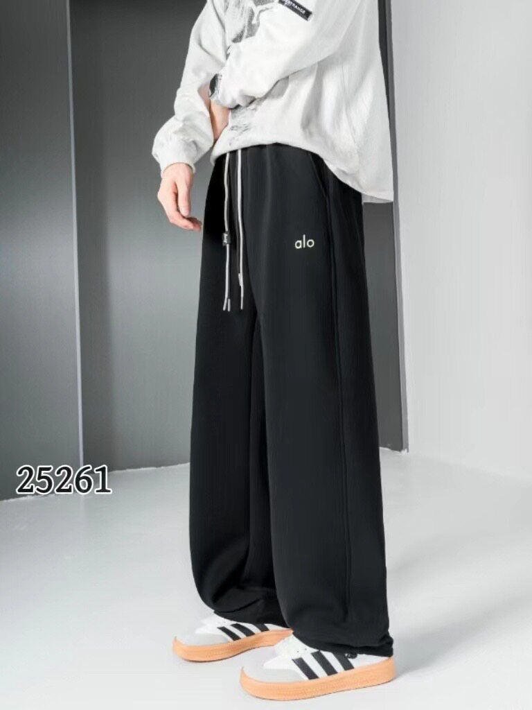 冬季新款日系直筒纯色休闲裤潮流个性宽松加绒加厚阔腿运动裤