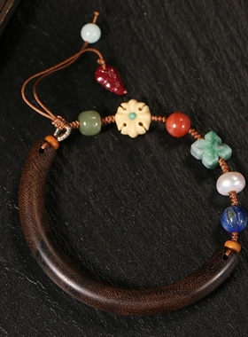 花道语阁藏式沉香木半镯手链手镯女款手编多宝饰品民族风礼物