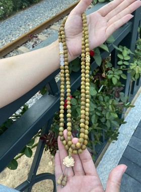 花道语阁玉檀香绿檀斜挎链背链毛衣链手串佛珠