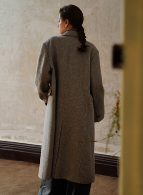 少量特价｜2LINKS经典西装式H型 双面重磅100羊毛 气质灰大衣
