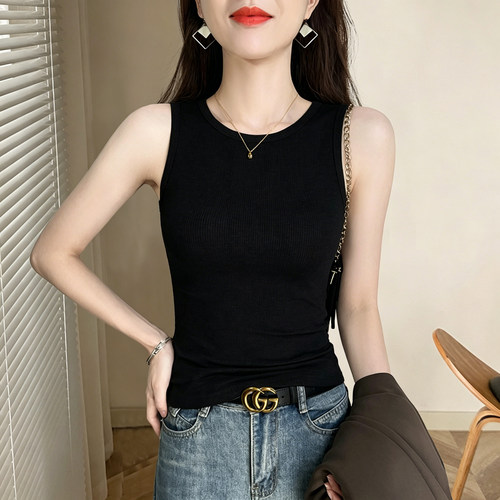 黑色小吊带背心女内搭春秋无袖遮副乳上衣女2026夏新款西装打底衫