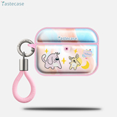 2代耳机壳挂绳原创新款 可爱狗狗防摔保护壳 Tastecase月亮小狗奇妙夜磁吸耳机套适用苹果AirPodsPro三代