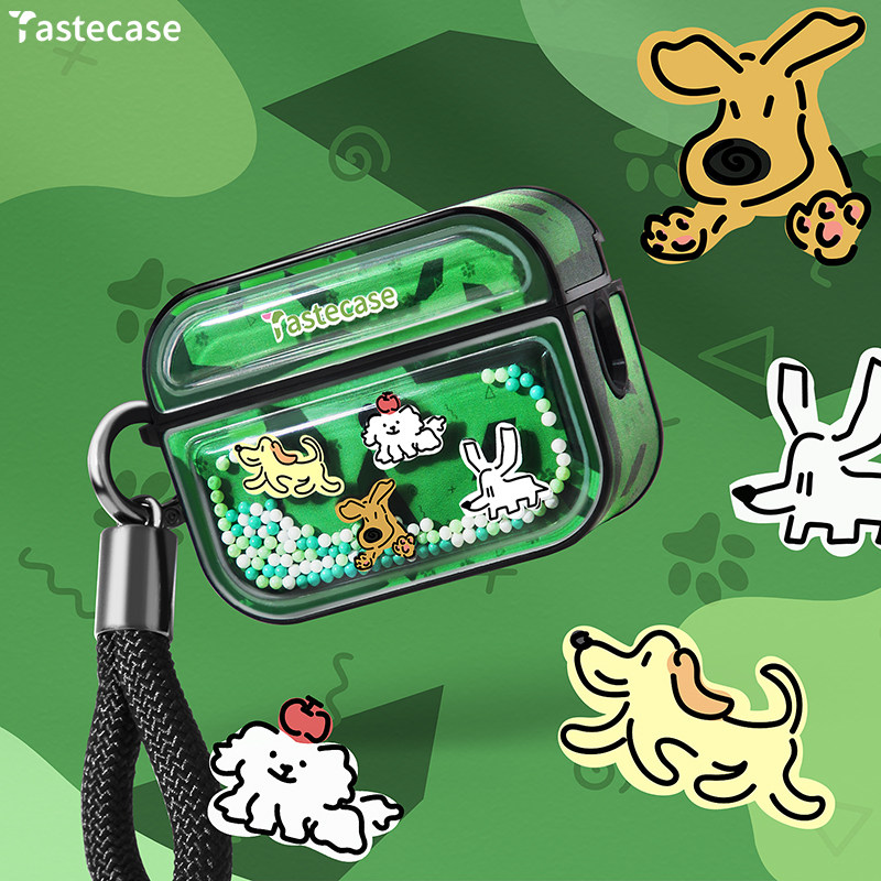 Tastecase绿色可爱小狗耳机套适用苹果AirPodsPro三代磁吸耳机保护套原创泡泡珠蓝牙AirPods4/3/2创意耳机壳,3C数码配件,耳机保护套,淘宝优惠券,粉丝福利购,淘宝优惠卷