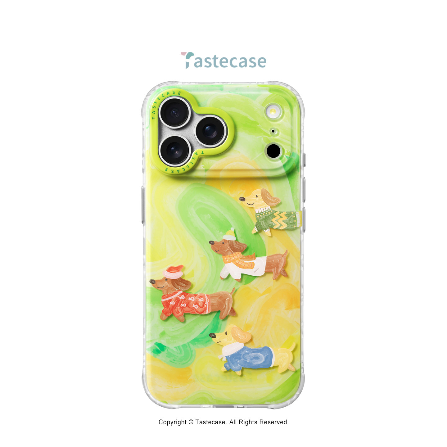 Tastecase牛油果绿腊肠狗手机壳双层磨砂适用苹果iPhone18ProMax原创可爱17Pro高级感16卡通15小众防摔保护壳
